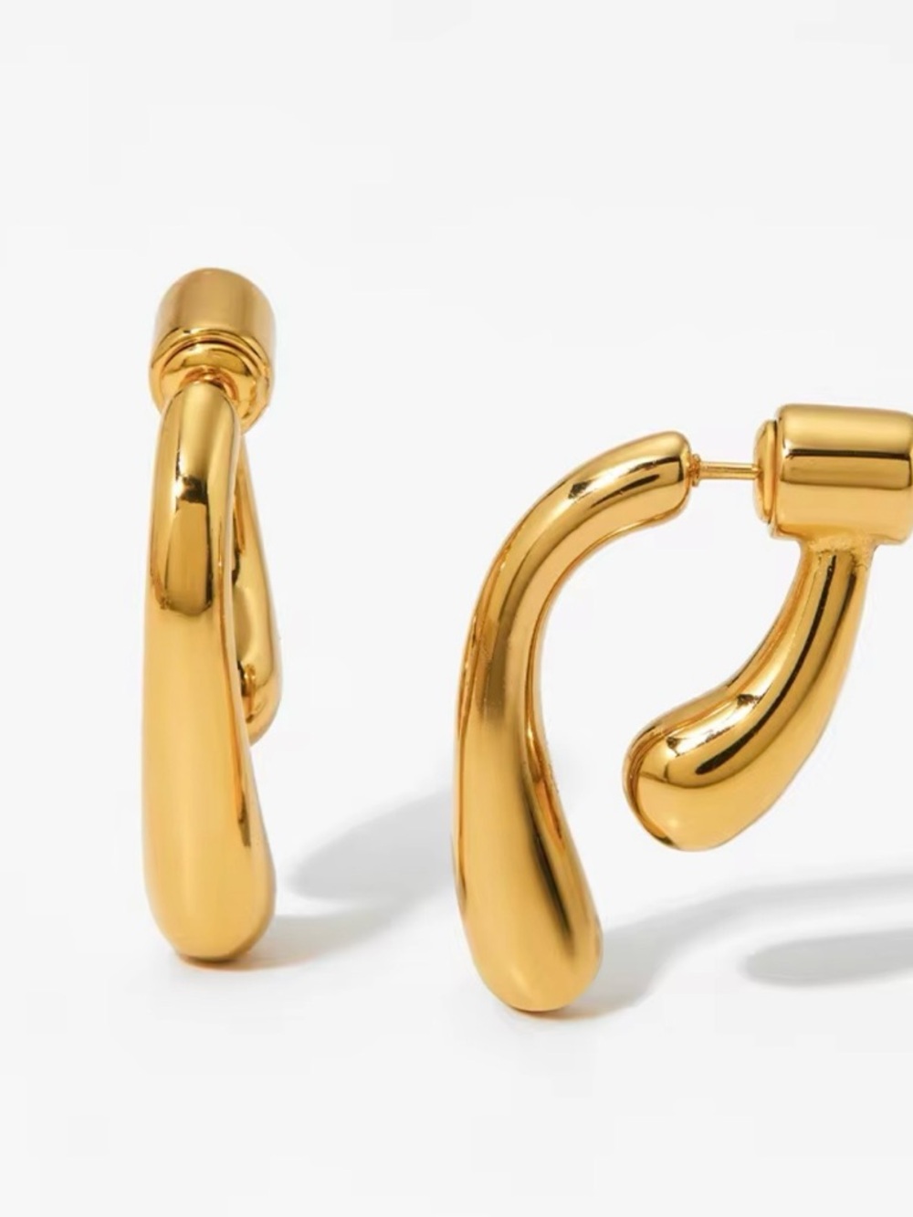 Gold Curved Hoop